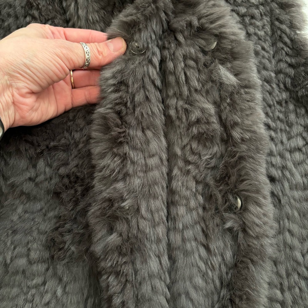 REVOLVE JUNE CORDED RABBIT FUR VEST WITH POCKETS SIZE XS/s - Picture 10 of 15